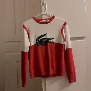 *rare* vintage women’s Lacoste sweater with large logo - size sm/med/44